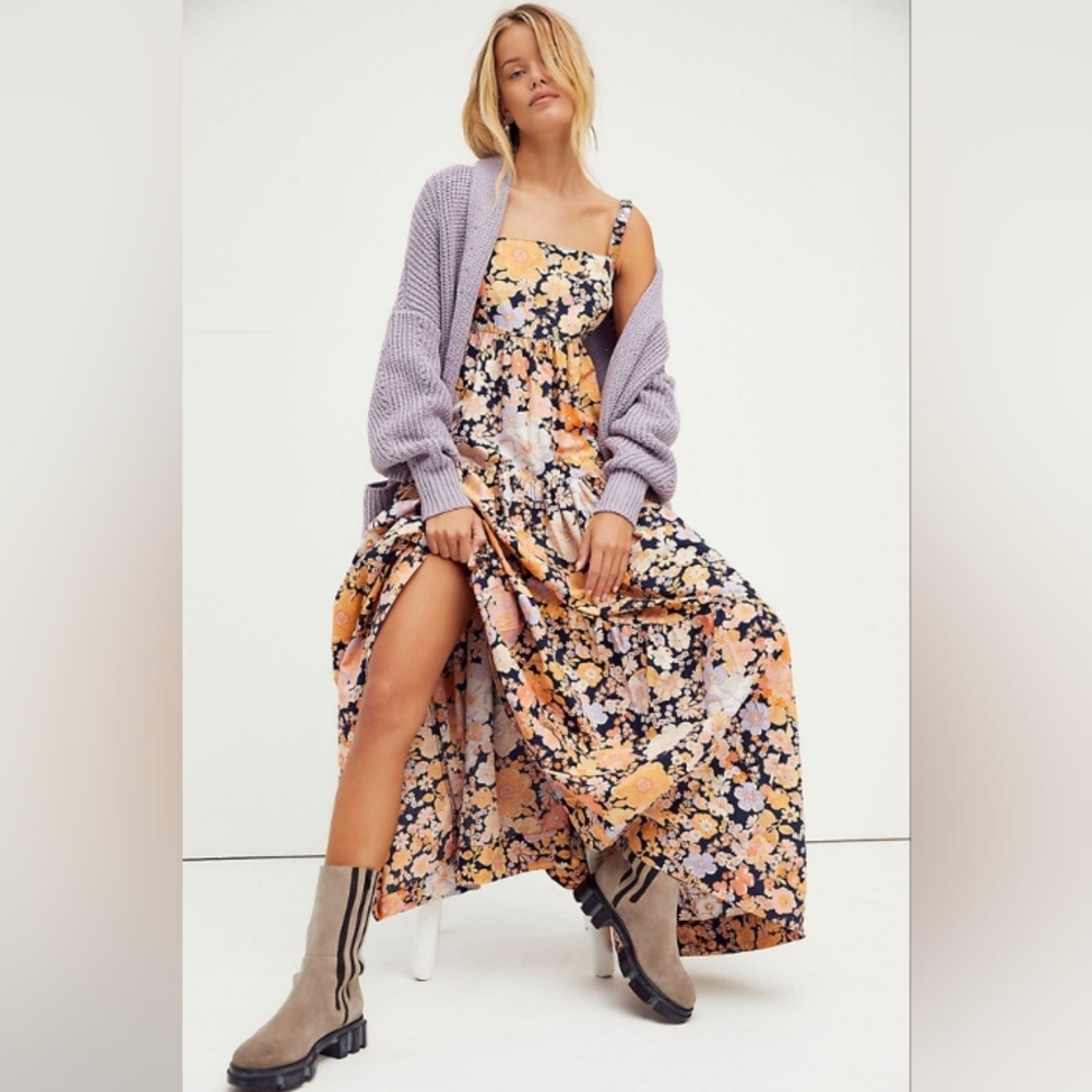 Free People Black Floral Maxi Dress - Picture 5 of 9